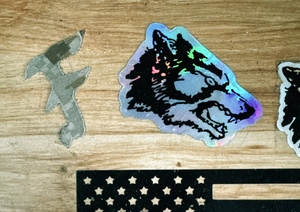 WOLF HOLOGRAPHIC STICKER